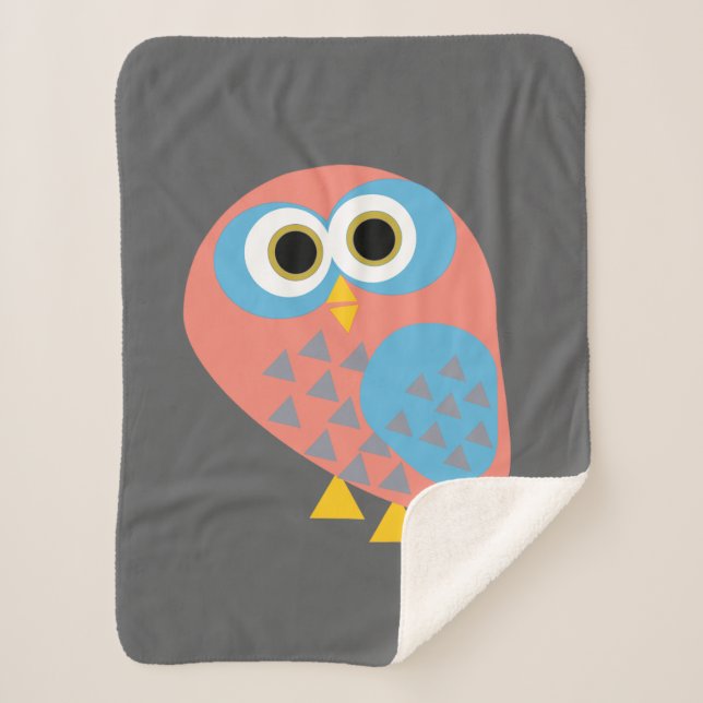 Owl Pop Art Sherpadecke (Vorderseite)