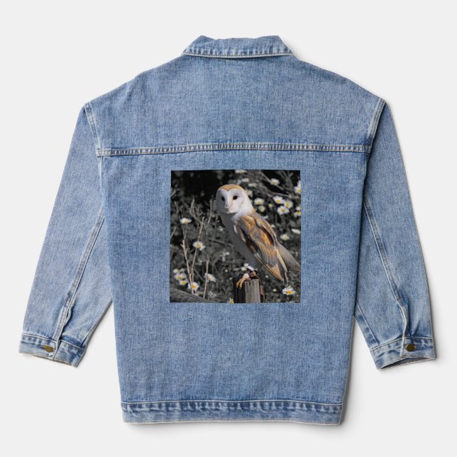 Owl Portrait Jeansjacke (Rückseite)