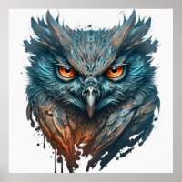 Owl Portrait Tiermalerei Natur im Freien Kunst, Di