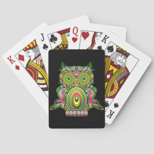 Owl Psychedelic Popart Playing Cards Spielkarten