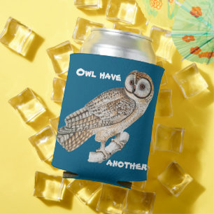 Owl Puff Niedlich Dose Cooler in Blau Dosenkühler