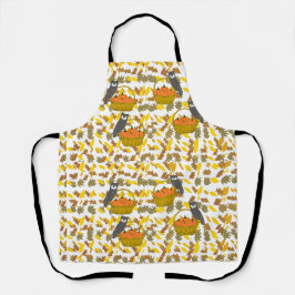 Owl & Pumpkin Harvest" Apron Wird Allover Print Schürze