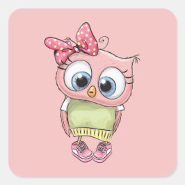 Owl Quadratischer Aufkleber