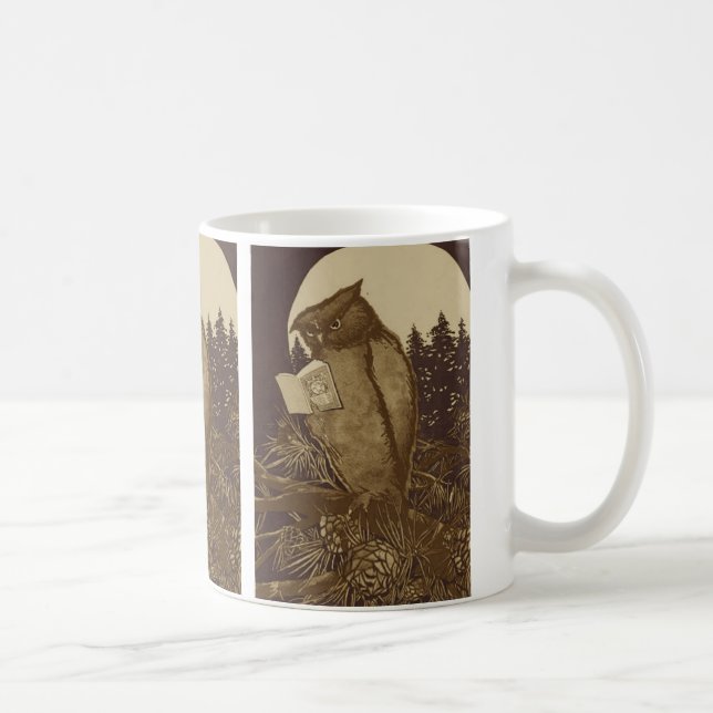 Owl Reading by Moonlight Kaffeetasse (Rechts)