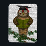 Owl Reading on Branch Magnet<br><div class="desc">Tiere & Natur</div>