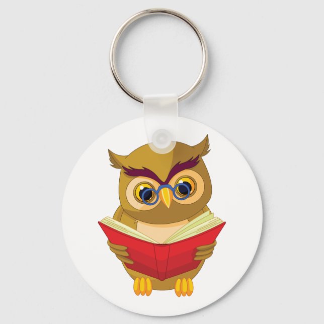 Owl Reading Schlüsselanhänger (Vorderseite)
