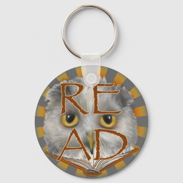 Owl Reading Teacher Schlüsselanhänger (Vorderseite)