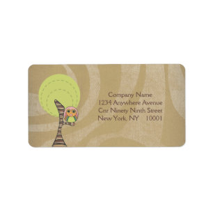 Owl Retro Company Address Labels Stickers Adressaufkleber