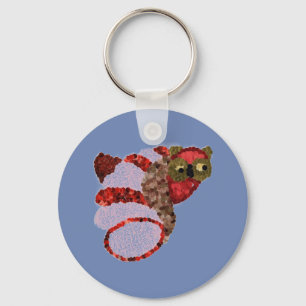 Owl Round Button Keyring Schlüsselanhänger