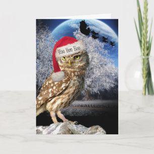 Owl Santa Card Feiertagskarte
