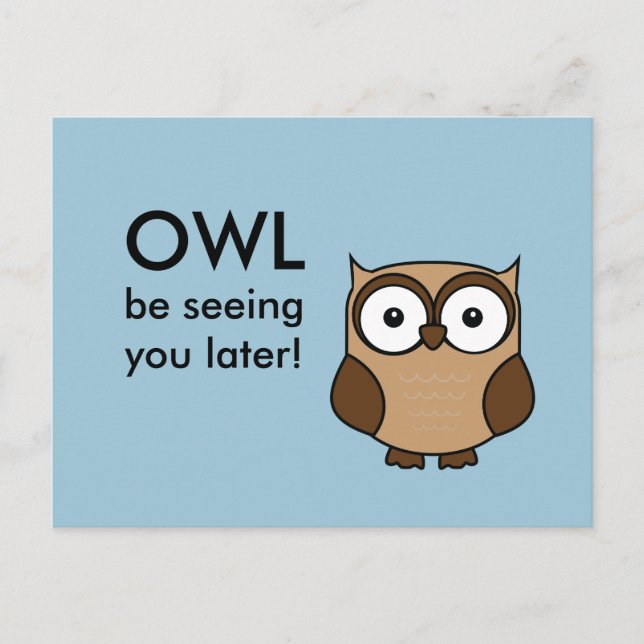 Owl sieht dich postkarte (Vorderseite)