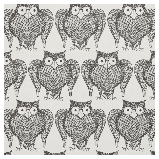 Owl Sketch Cartoon Muster Stoff (Muster)