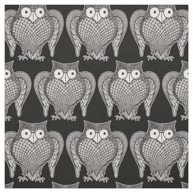Owl Sketch Cartoon Muster Stoff (Muster)