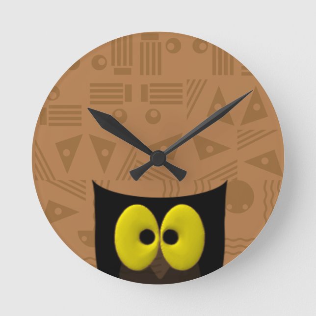 Owl Southwest Runde Wanduhr (Vorderseite)
