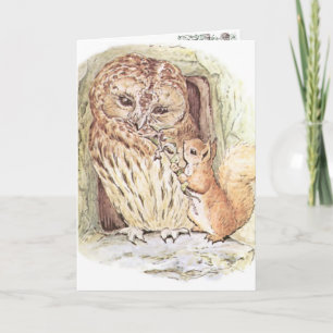 Owl & Squirrel III Greeting Card Karte