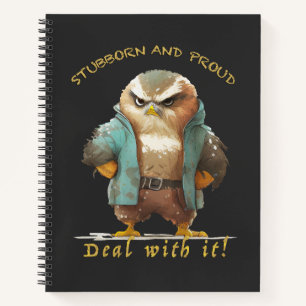 Owl Stubborn kümmert sich um Niedliches, wunderbar Notizbuch