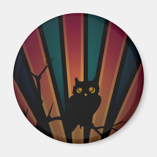 Owl Sunset Magnet (Vorne)