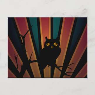 Owl Sunset Postcard Postkarte