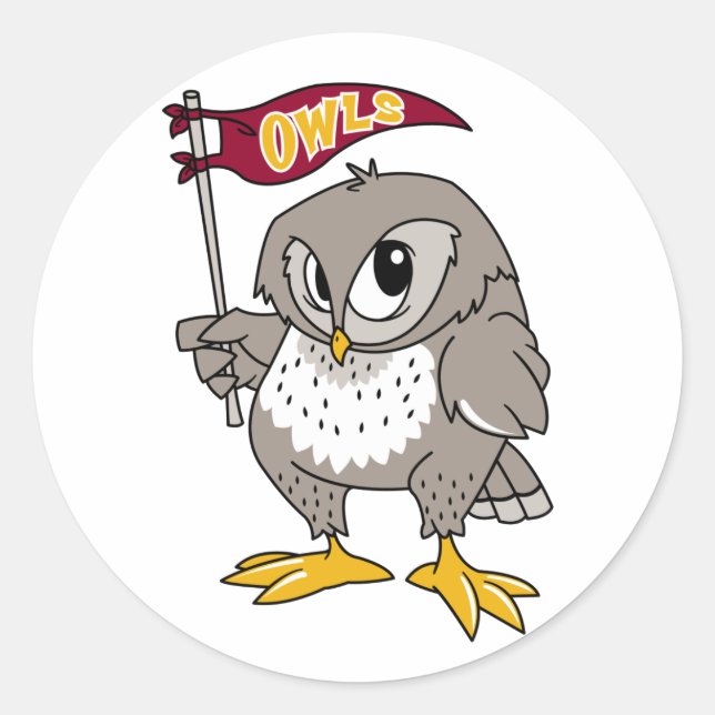 Owl Supporter Runder Aufkleber (Vorderseite)