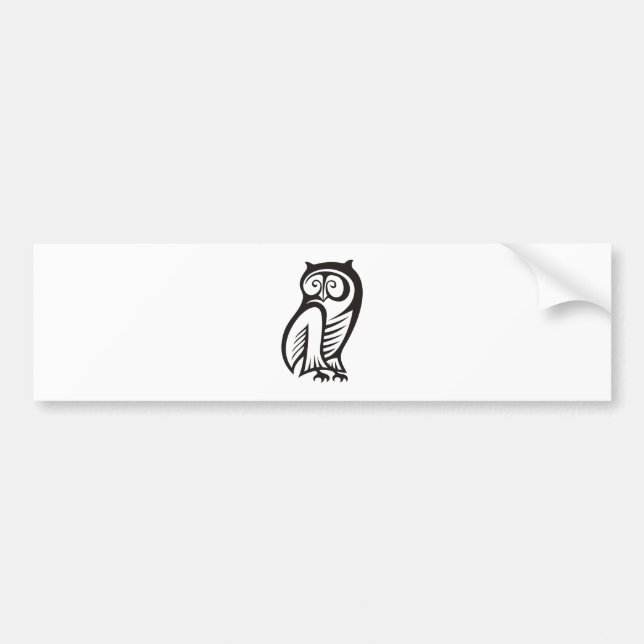 Owl-Symbol Schwarz Autoaufkleber (Vorne)