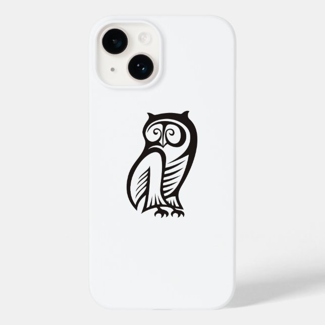 Owl-Symbol Schwarz Case-Mate iPhone 14 Hülle (Rückseite)