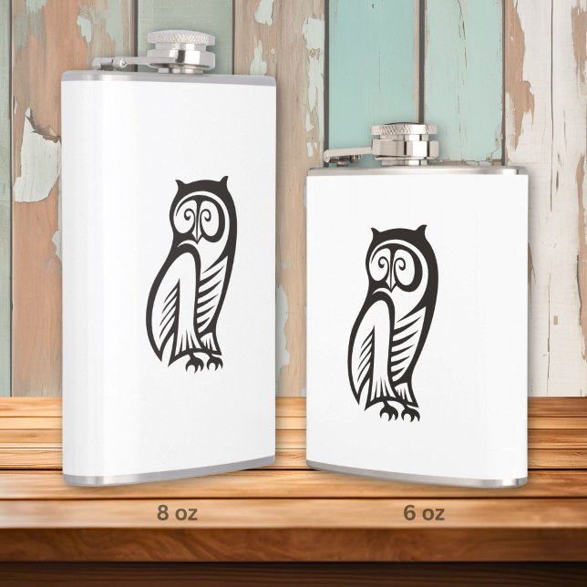 Owl-Symbol Schwarz Flachmann (Von Creator hochgeladen)
