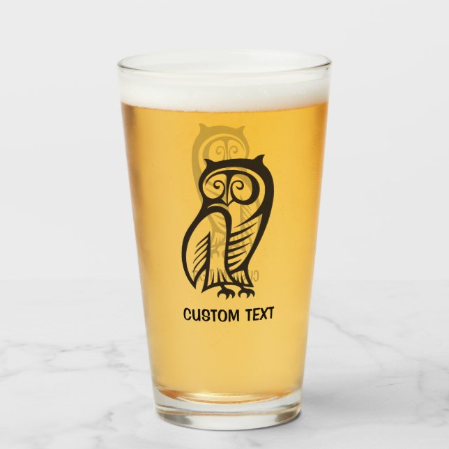 Owl-Symbol Schwarz Glas (Vorne (Gefüllt))