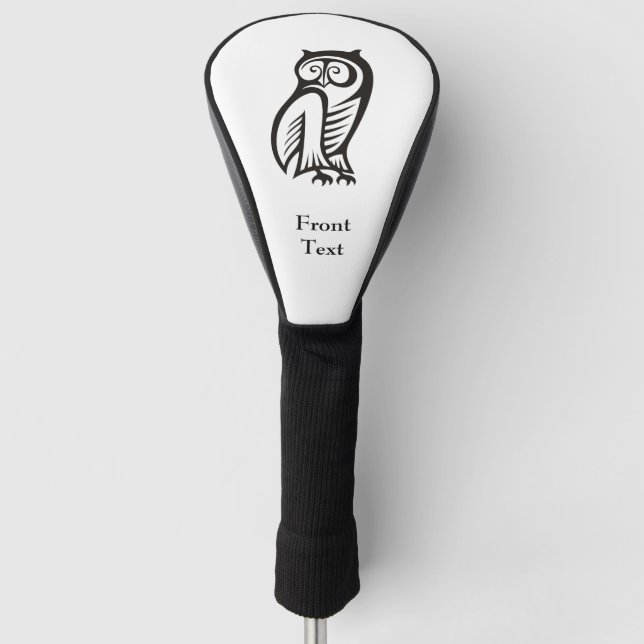 Owl-Symbol Schwarz Golf Headcover (Vorderseite)
