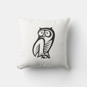 Owl-Symbol Schwarz Kissen