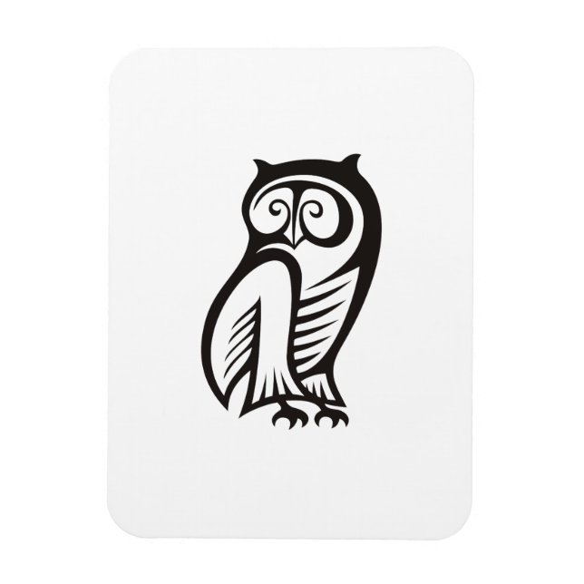 Owl-Symbol Schwarz Magnet (Vertikal)