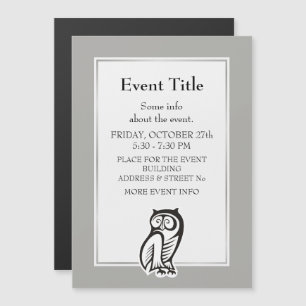 Owl-Symbol Schwarz Magnetkarte