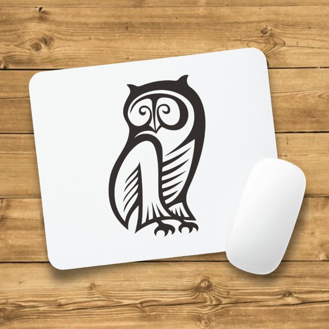 Owl-Symbol Schwarz Mousepad (Von Creator hochgeladen)