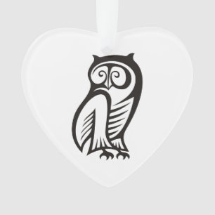 Owl-Symbol Schwarz Ornament
