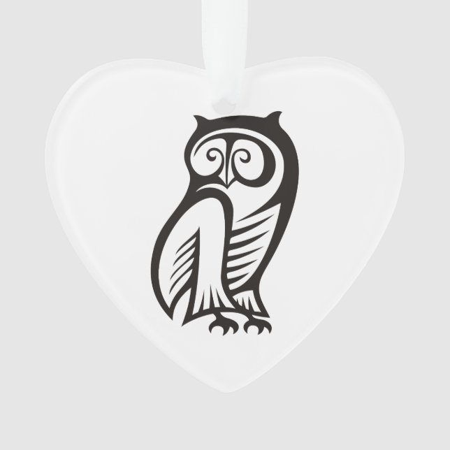 Owl-Symbol Schwarz Ornament (Vorderseite)