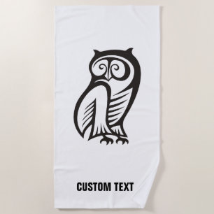 Owl-Symbol Schwarz Strandtuch