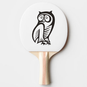 Owl-Symbol Schwarz Tischtennis Schläger