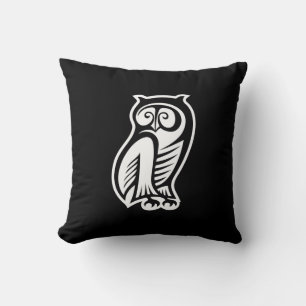 Owl Symbol Weiß Kissen