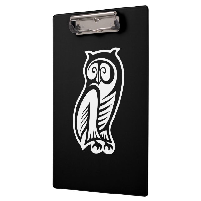 Owl Symbol Weiß Klemmbrett (Links)