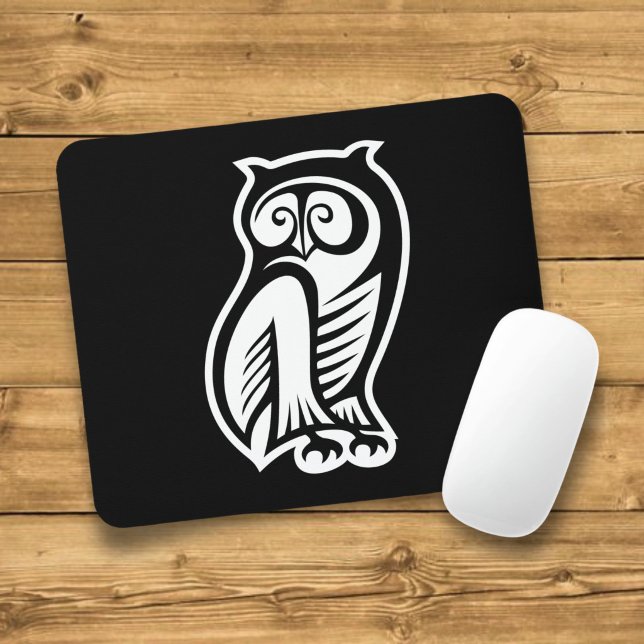 Owl Symbol Weiß Mousepad (Von Creator hochgeladen)