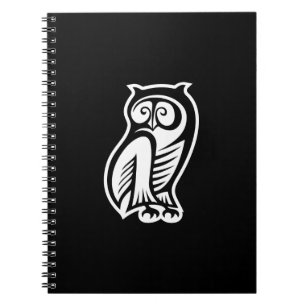Owl Symbol Weiß Notizblock