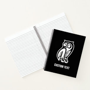 Owl Symbol Weiß Notizbuch