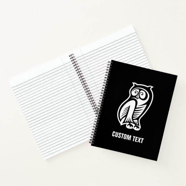 Owl Symbol Weiß Notizbuch (Innenseite)