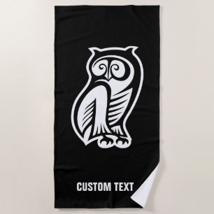 Owl Symbol Weiß Strandtuch