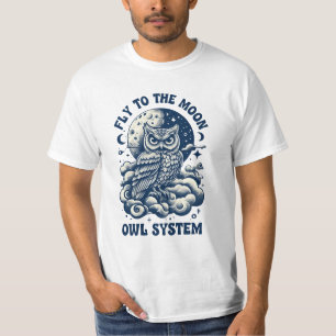 Owl System" Himmelsraum und MondT - Shirt