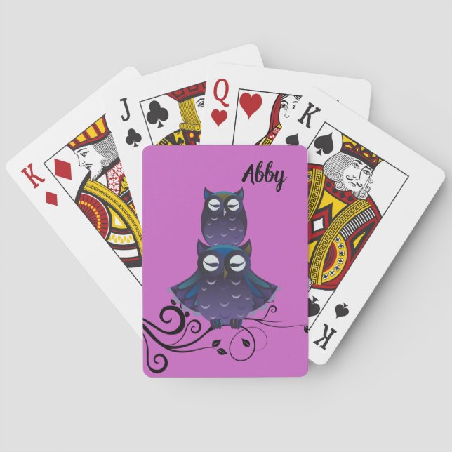 Owl Themed Personalisiert Players Cards Spielkarten (Rückseite)