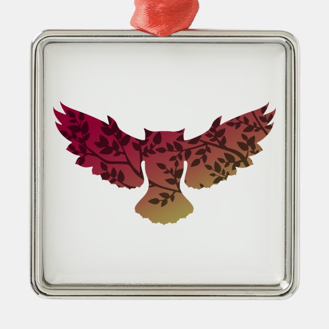 Owl Tree Ornament Aus Metall (Vorne)