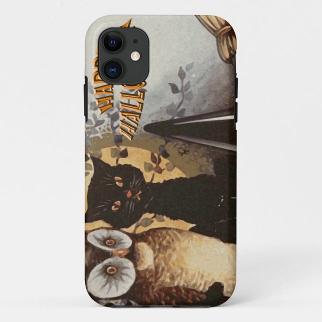 Owl und Cat Halloween Case-Mate iPhone Hülle (Rückseite)