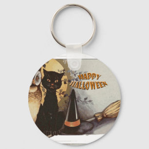 Owl und Cat Halloween Schlüsselanhänger