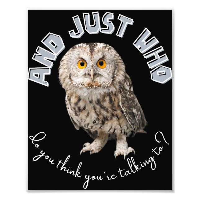 Owl: Und nur mit wem denkst du, dass du redest? Fotodruck (Vorne)