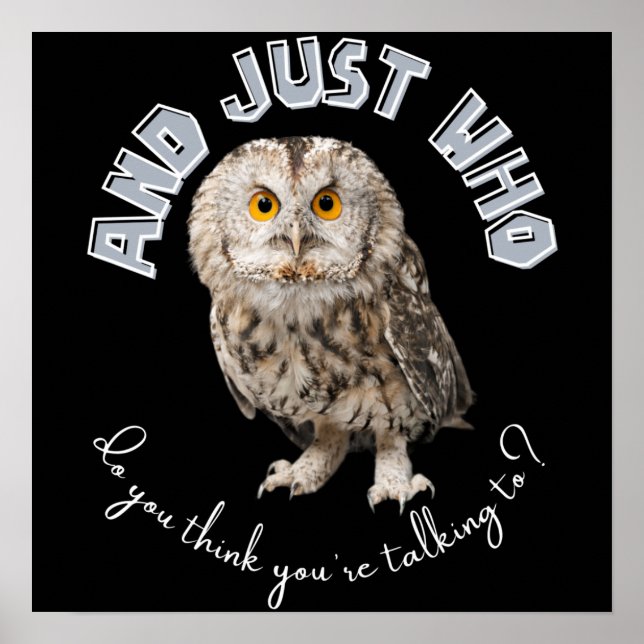 Owl: Und nur mit wem denkst du, dass du redest? Poster (Vorne)